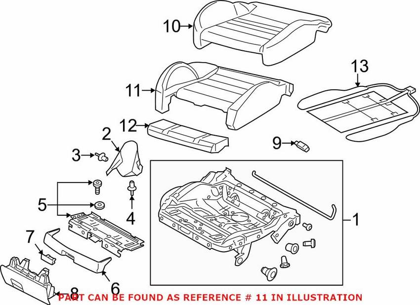 Audi Seat Cushion Pad - Front Passenger Side 4G8898522AC